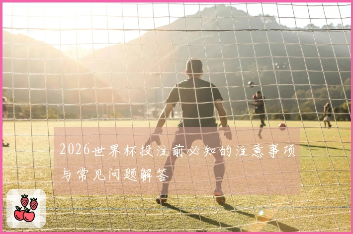 2026世界杯投注前必知的注意事项与常见问题解答